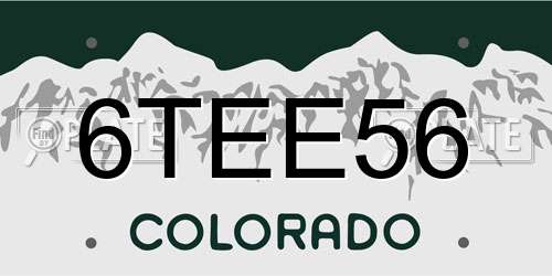 6TEE56 Colorado License Plate
