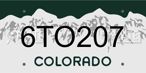 6TO207 Colorado License Plate