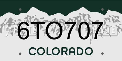 6TO707 Colorado License Plate