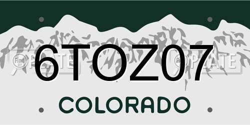 6TOZ07 Colorado License Plate