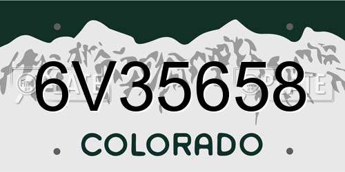 6V35658 Colorado License Plate