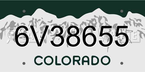 6V38655 Colorado License Plate