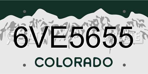 6VE5655 Colorado License Plate