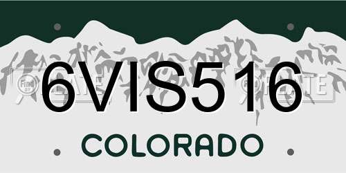 6VIS516 Colorado License Plate