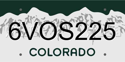 6VOS225 Colorado License Plate