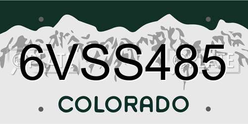 6VSS485 Colorado License Plate
