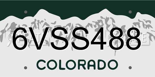 6VSS488 Colorado License Plate