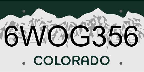 6WOG356 Colorado License Plate