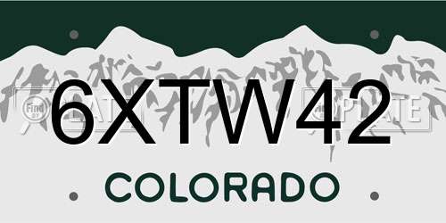 6XTW42 Colorado License Plate