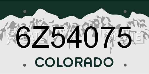 6Z54075 Colorado License Plate