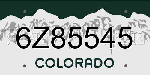 6Z85545 Colorado License Plate