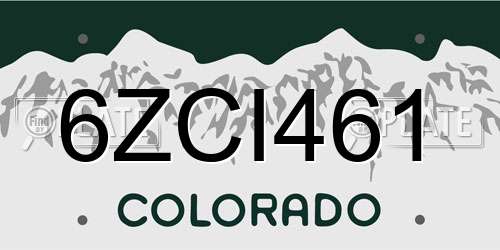 6ZCI461 Colorado License Plate