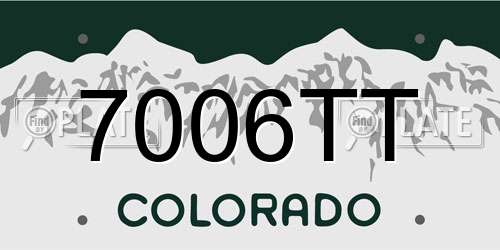7006TT Colorado License Plate