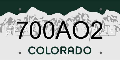 700AO2 Colorado License Plate