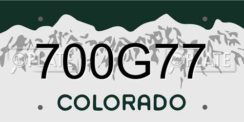700G77 Colorado License Plate