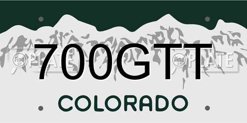 700GTT Colorado License Plate