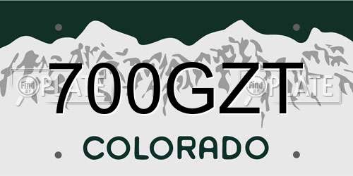 700GZT Colorado License Plate
