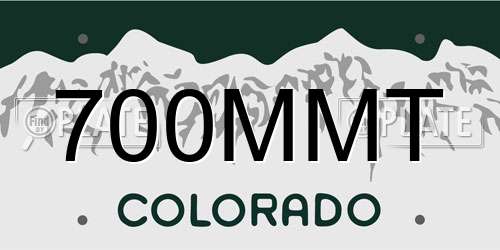 700MMT Colorado License Plate