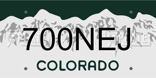 700NEJ Colorado License Plate