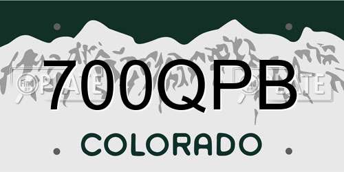 700QPB Colorado License Plate