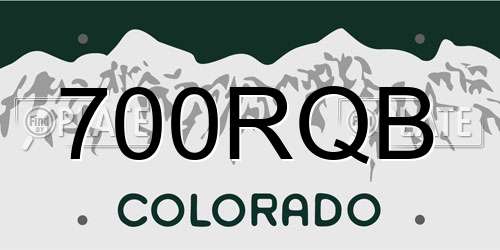 700RQB Colorado License Plate