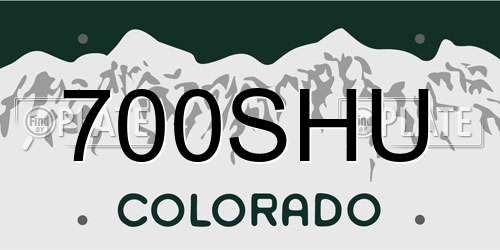 700SHU Colorado License Plate