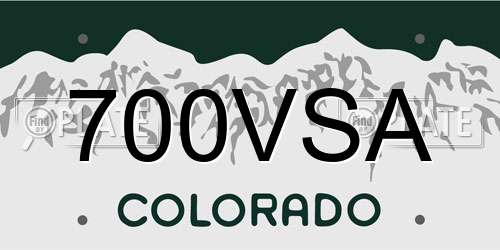 700VSA Colorado License Plate