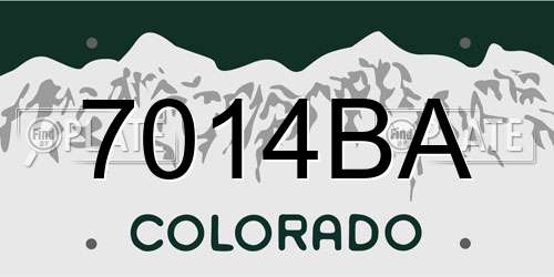 7014BA Colorado License Plate