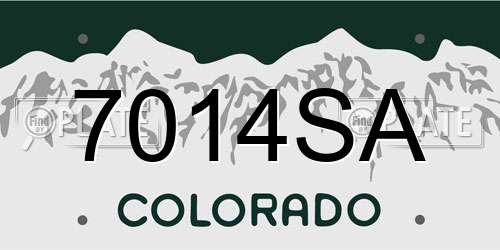 7014SA Colorado License Plate
