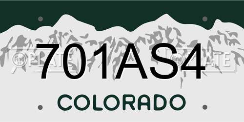 701AS4 Colorado License Plate