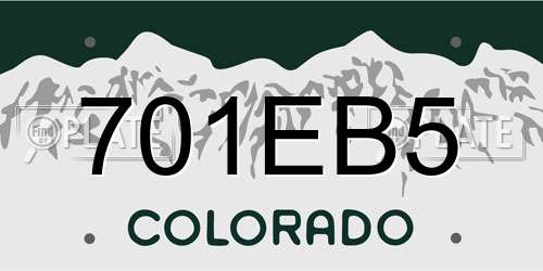 701EB5 Colorado License Plate
