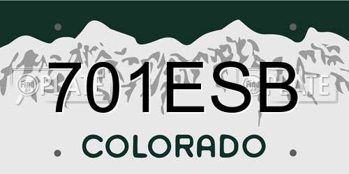701ESB Colorado License Plate