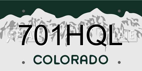 701HQL Colorado License Plate