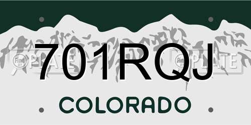 701RQJ Colorado License Plate
