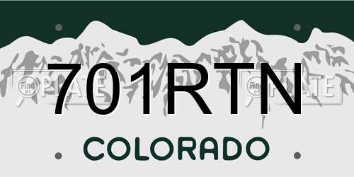701RTN Colorado License Plate