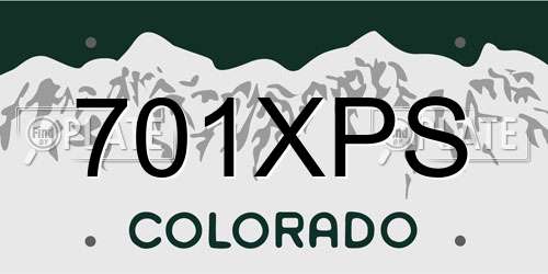 701XPS Colorado License Plate