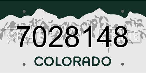 7028148 Colorado License Plate