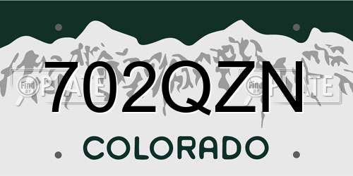 702QZN Colorado License Plate