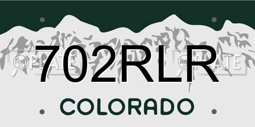 702RLR Colorado License Plate