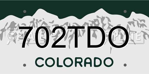 702TDO Colorado License Plate