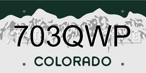 703QWP Colorado License Plate