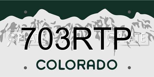 703RTP Colorado License Plate