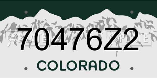 70476Z2 Colorado License Plate