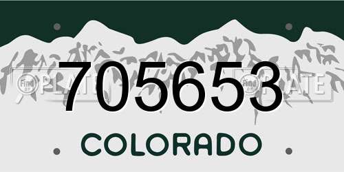 705653 Colorado License Plate