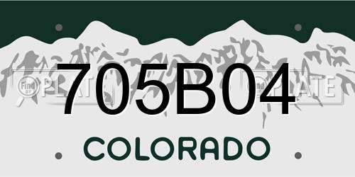 705B04 Colorado License Plate