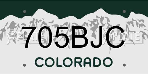 705BJC Colorado License Plate