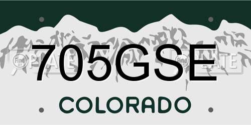 705GSE Colorado License Plate