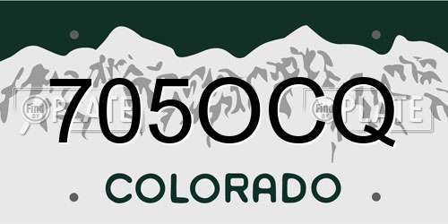 705OCQ Colorado License Plate