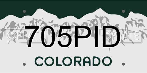 705PID Colorado License Plate