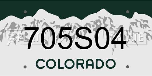 705S04 Colorado License Plate
